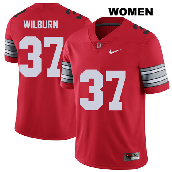 Ohio State Buckeyes Women's Trayvon Wilburn #37 Red Authentic Nike 2018 Spring Game College NCAA Stitched Football Jersey OG19W01HG
